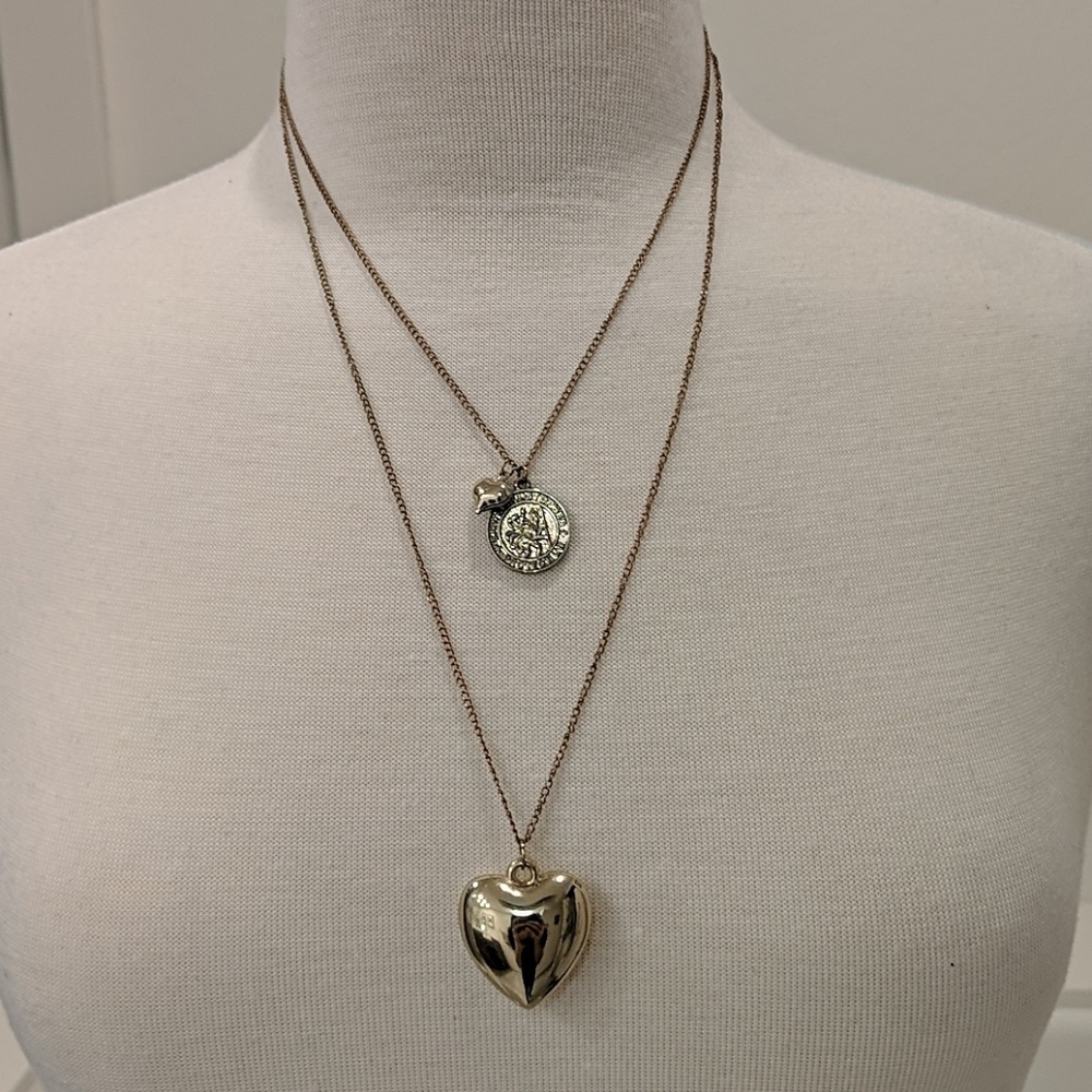 St Christopher Protect Us charm necklace
